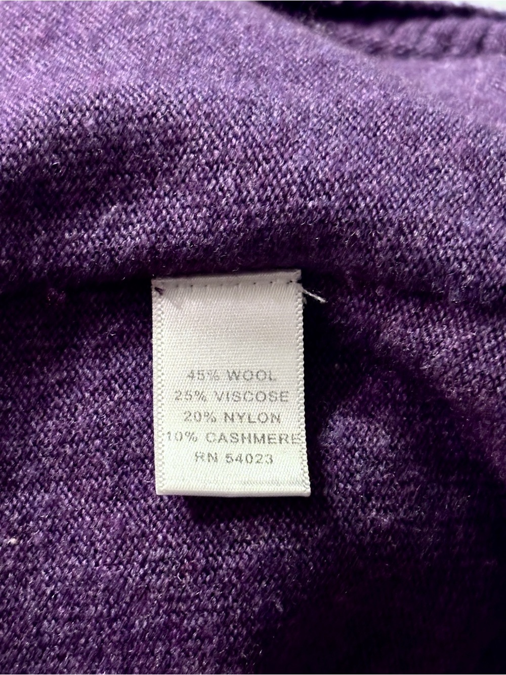 BANANA REPUBLIC Purple Cashmere Blend Scoop Neck Sweater Pointelle Detail - Picture 6 of 8